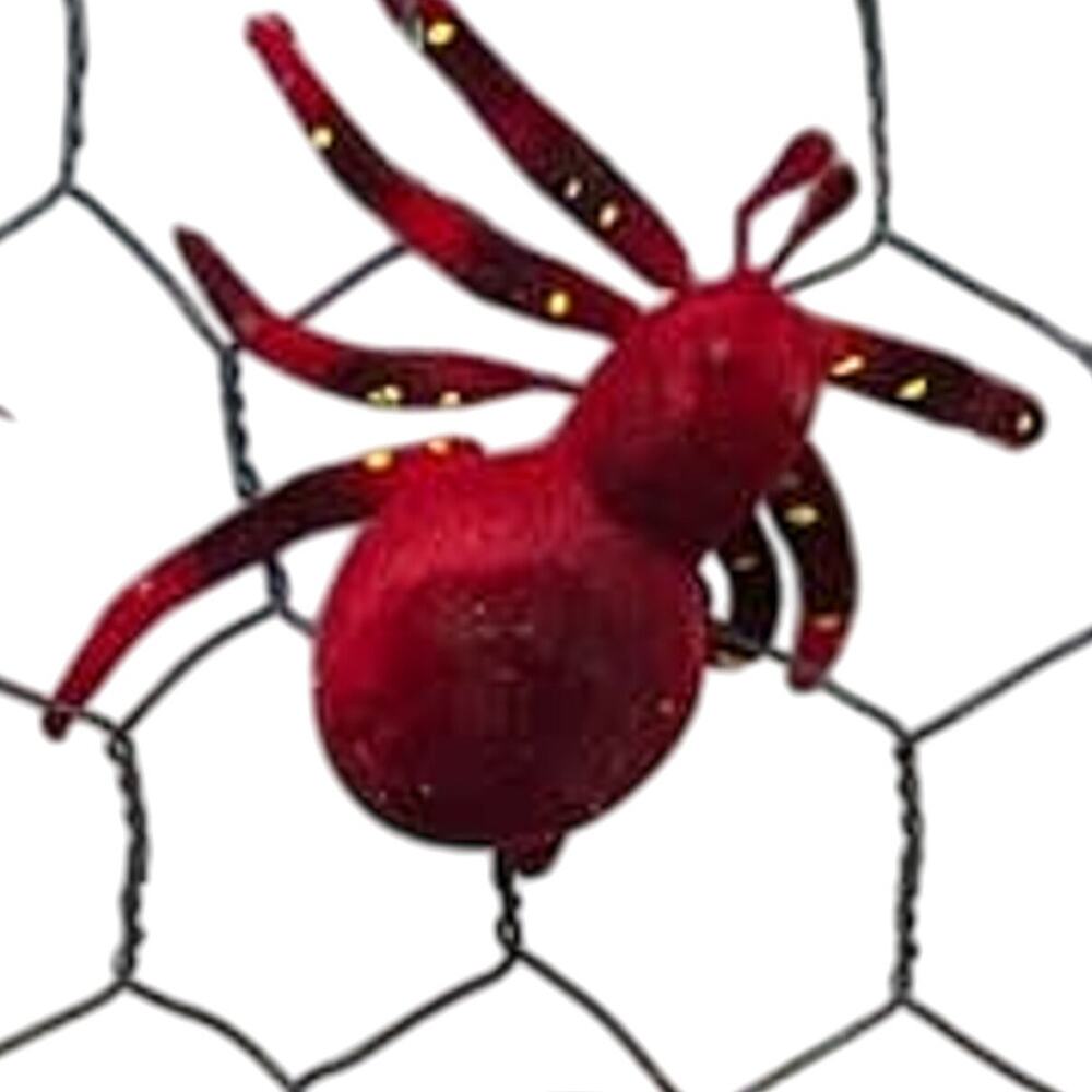 New NIP One Dozen Spooky Red Black Furry Halloween Spider Tarantula Magnets Lot